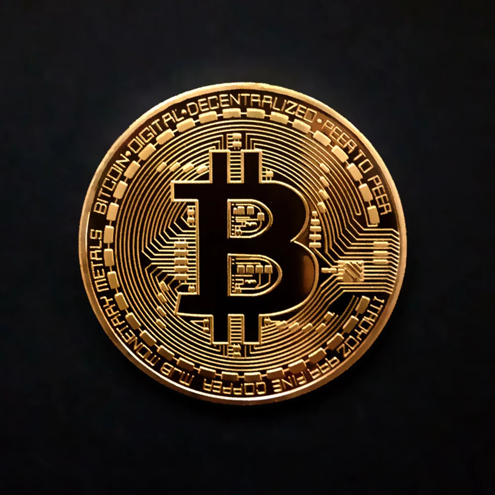 Позолоченная монета Биткоин сувениры металлическая физическая коллекция BTC