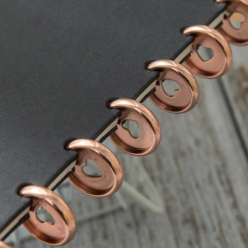 6 шт 35 мм красочные кольца для переплетения сердца с грибным отверстием свободное