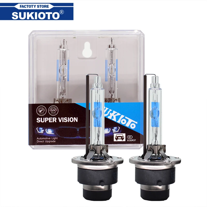 SUKIOTO 2020 Новая пара ксеноновых ламп 35 Вт D2S D2 D4 Металлические HID-светильники D4S Автомобильные фары 5500K для ES350 GS300 GS350 IS250.