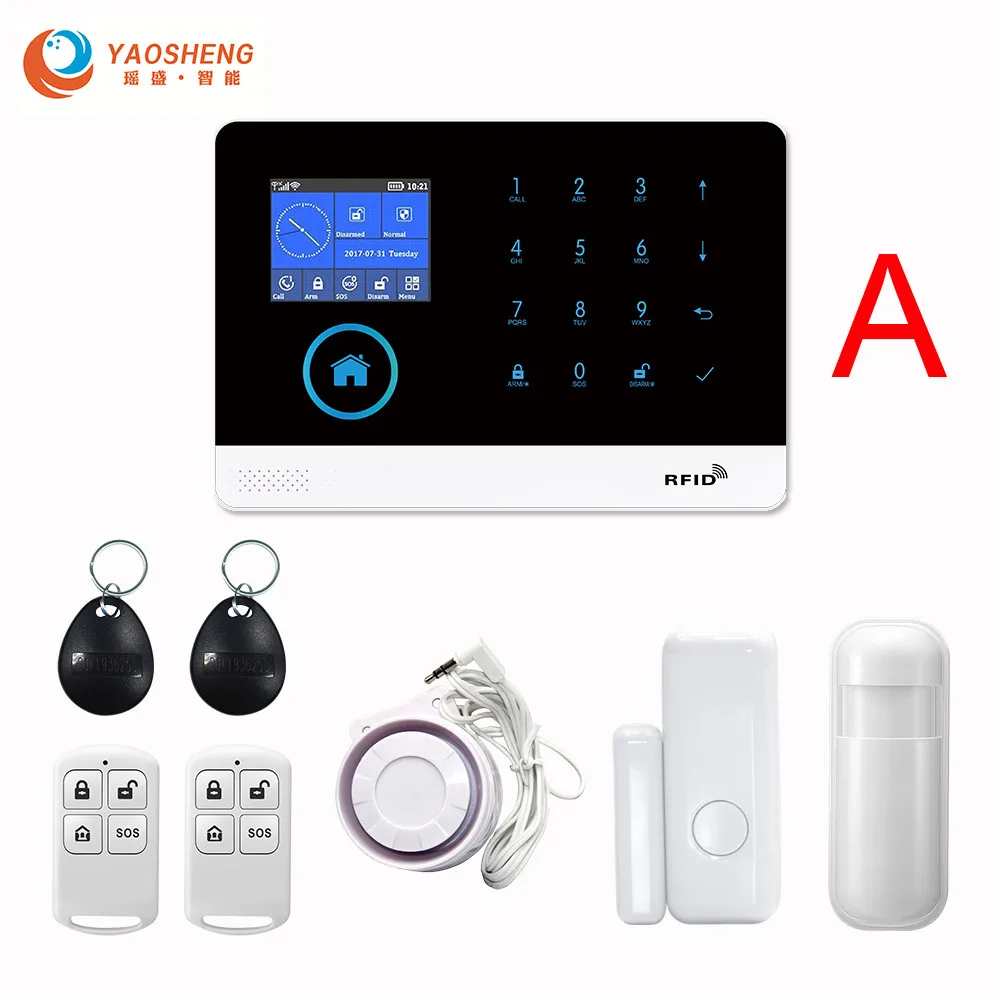 GSM-Set A PG-103 Беспроводной Wi-Fi и GSM домашняя/Бизнес охранная противопожарная охранная сигнализация для iOS и Android APP - Цвет: GSM-Set A