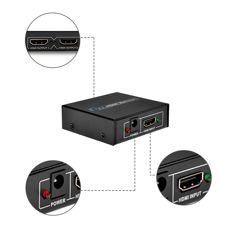Популярный разветвитель HD 1080P видео HDMI-совместимый коммутатор 1x2 адаптер для DVD