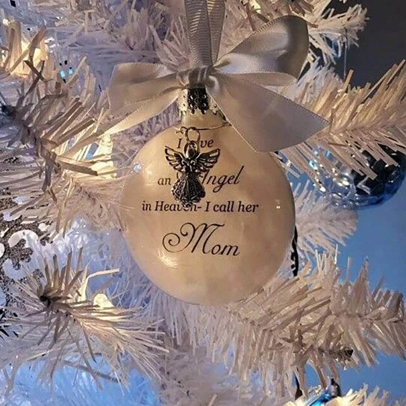 

Ornament Feather ball Angel In Memorial Ornament Hanging Sign Commemorative Decorations Father Memorial party Ornament