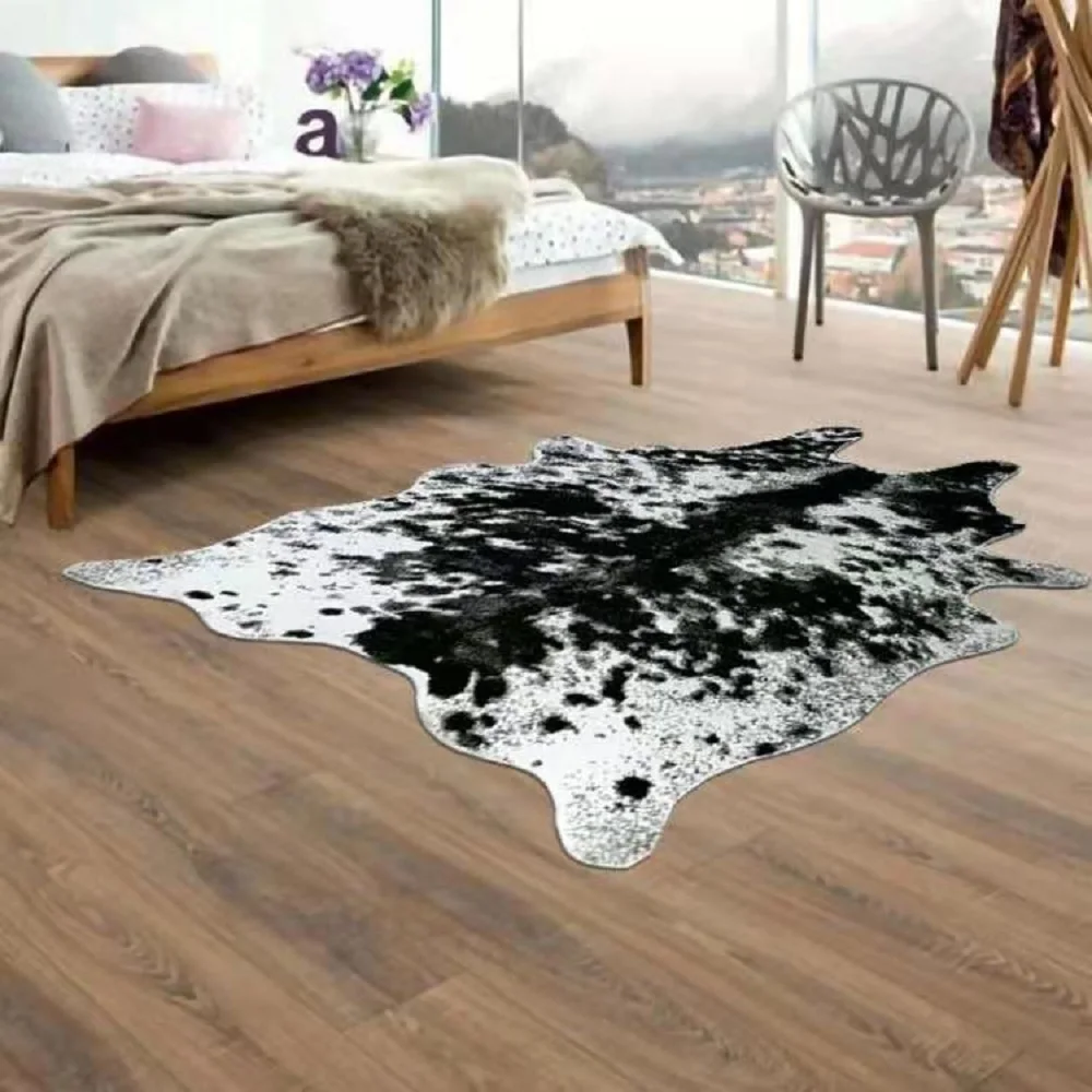 

Grey Cow Printed Living Room Carpet 160x230cm