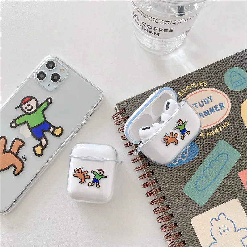 Чехол для наушников Airpods 2 1 милый корейский чехол с бабочками мальчиков