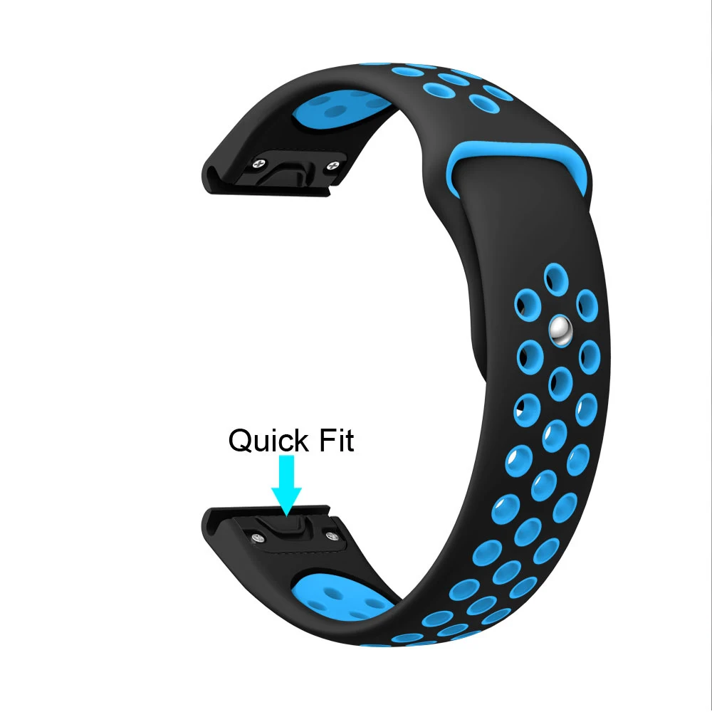 Black blue 22 мм Quick release band для Garmin Fenix 5/5Plus классический ремень для Garmin Forerunner 935/Instinct/Quatix 5 Смарт часы браслет - Цвет ремешка: Black blue