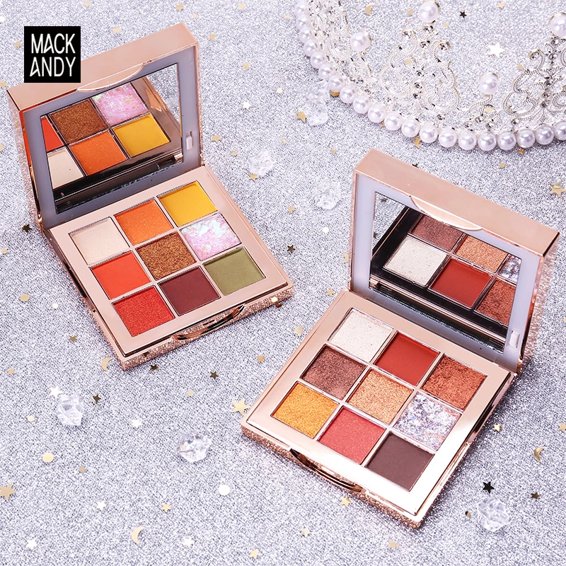 Палетка теней для век MACK ANDY с блестками блестящие тени золотым алмазным эффектом