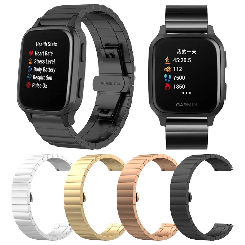 

Металлический ремешок с застежкой-бабочкой для музыкального ремешка Garmin CAME Sq, ремешок для часов Garmin Vivoactive3 Forerunner 645, браслет