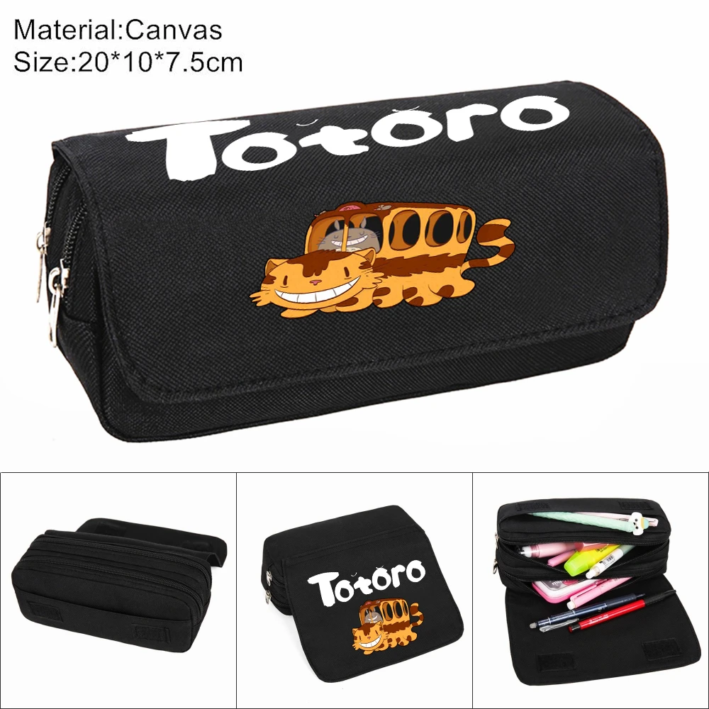 Anime My Neighbor Totoro Pencil Case Zipper Cosmetic Bag Casual Student Penbag Canvas Women Cartoon Makeup Stationery Gift |