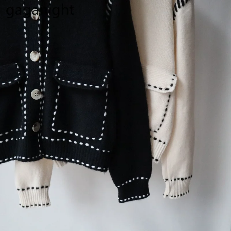 Gaganight Повседневный Женский Свободный вязаный кардиган оверсайз шикарная