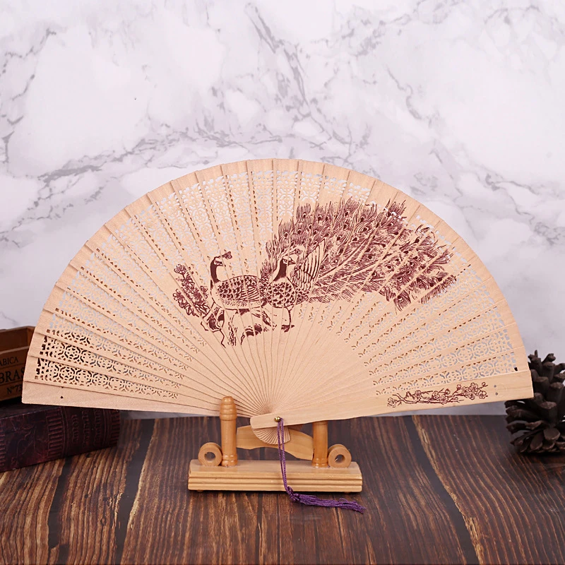 Chinese Folding Fan Wood Hand Bamboo Pocket for Home Decor Decoracion | Дом и сад