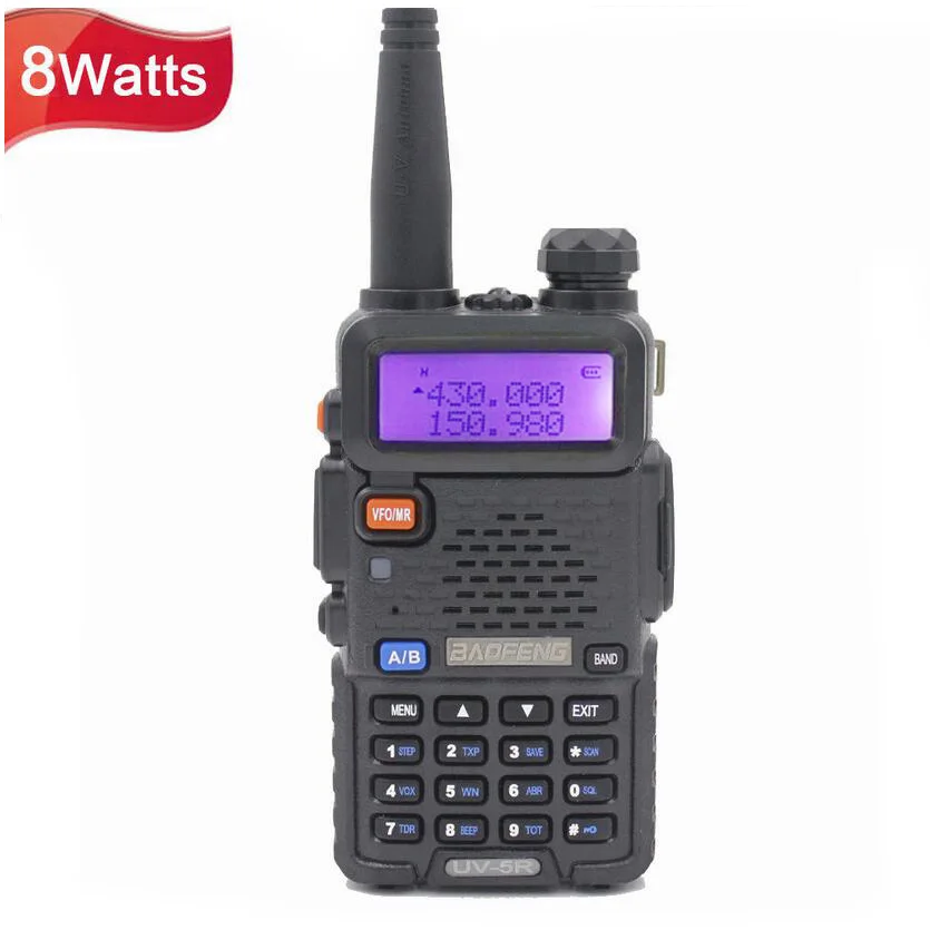 10pcs baofeng uv 5r walkie talkie uv5r cb radio station 8w 128ch vhf uhf dual band uv 5r two way radio for hunting ham radio free global shipping