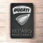 Знак Ducati для ремонта и обслуживания, потертый шик, украшение для паба и бара, жестяной знак, домашний декор, табличка, настенное искусство, мужская пещера