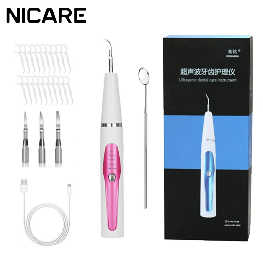 

NICARE Portable Ultrasonic Electric Dental Scaler Sonic LED Teeth Calculus Remover Smoke Stains Tartar Cleaner Oral Hygiene Care