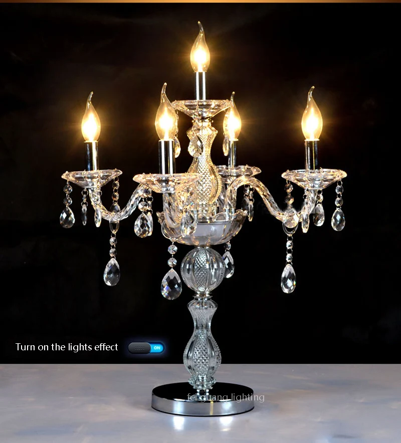 Новая европейская роскошная благородная хрустальная лампа на 5 лампочек