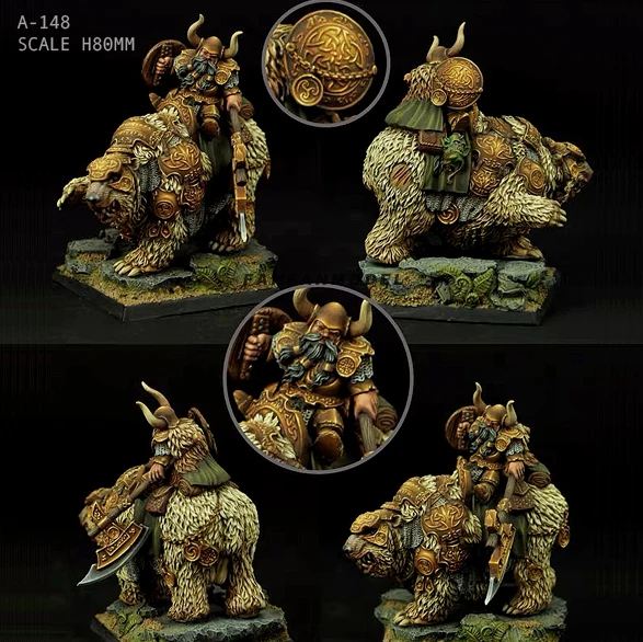

30MM Resin Figure Kits Dwarf general soldier model self-assembled A-148