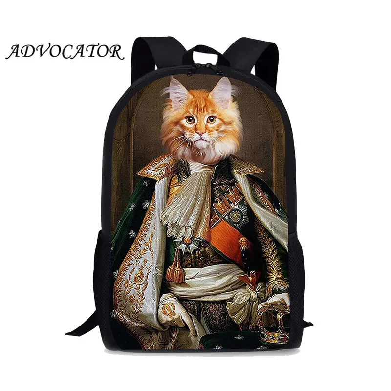 ADVOCATOR Cute Cat Photo Style Kids Backpack Children School Bags Girls Boys Bookbag Casual Bags for Men Women Mochila Escolar