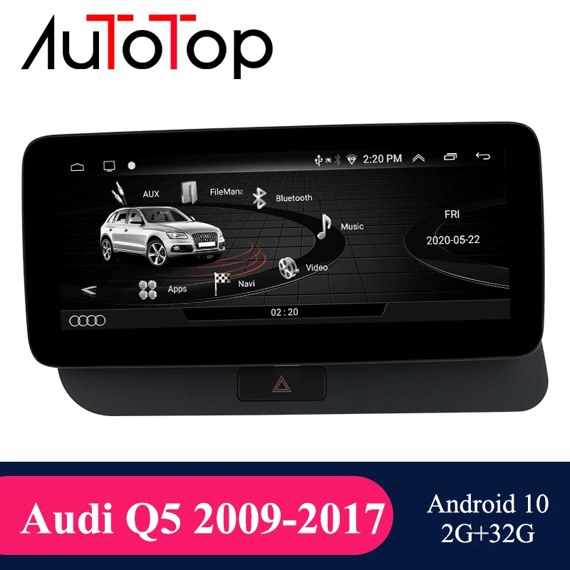 AUTOTOP Android 10 автомагнитолы GPS для Audi Q5 2009 2016 Google SWC BT WIFI мультимедийный проигрыватель