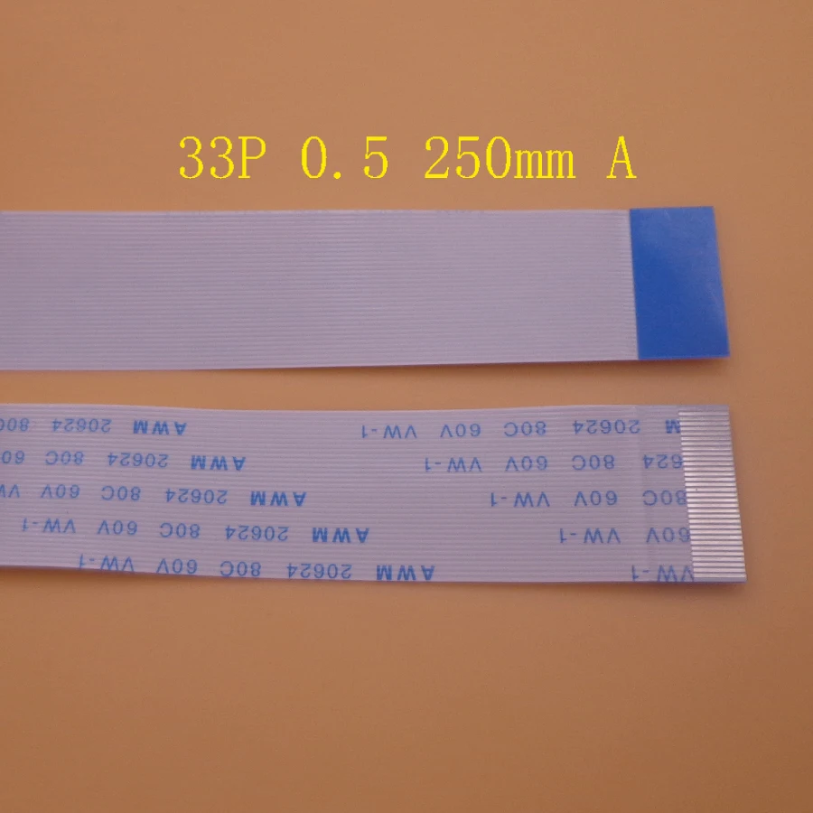 

100pcs New FFC FPC 33pin flat flexible cable 0.5mm pitch forward Length 250mm 25cm Ribbon 33p Flex Cable Type A