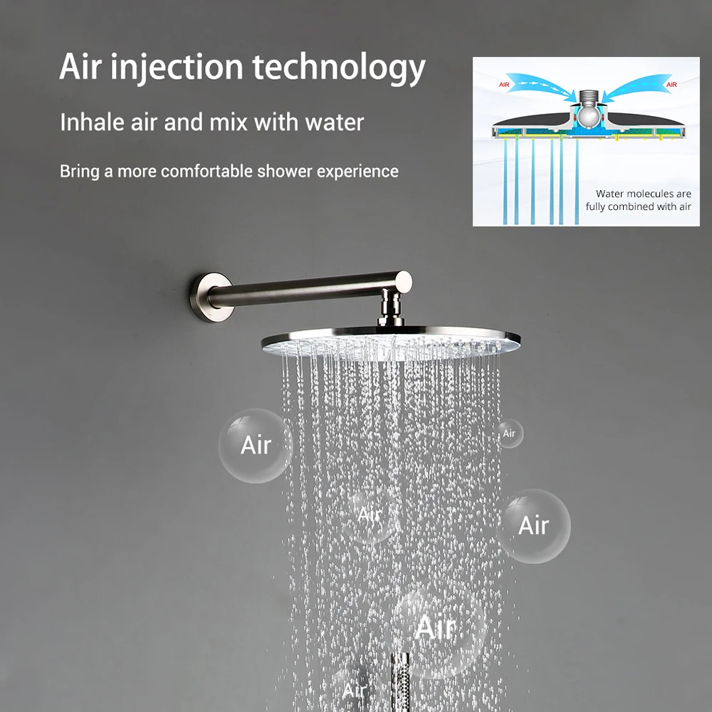 Smesiteli Твердый латунный 2 полосный матовый никелевый смеситель для душа ванной