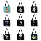 Индивидуальная мультяшная Сумка-тоут с изображением космонавта, астронавта, модная женская сумка через плечо, женская сумка для отдыха, путешествий, пляжные сумки, сумка-шоппер