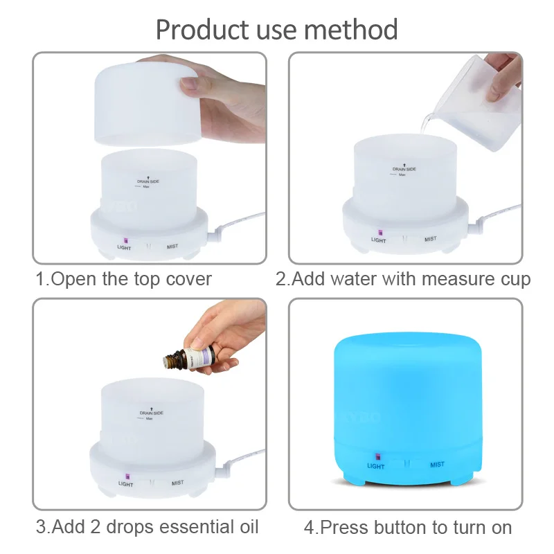 KBAYBO USB Mini 200ml Air Humidifier Ultrasonic Electric Aroma Essential Oil Diffuser Cool mist maker fogger for office home | Бытовая