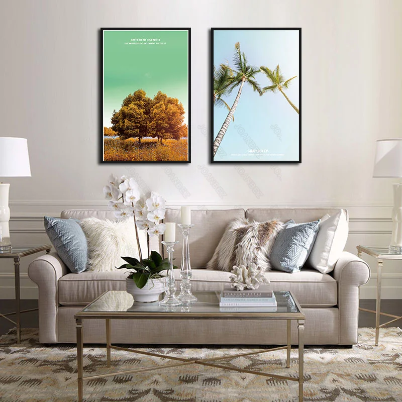 

Modern Field Beautiful Grass Elk Grazing and Lush Wood Landscape Presenting English Poster Living Room Decorative Wall Wallpaper