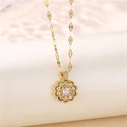 Подвеска в виде подсолнуха из нержавеющей стали с фианитами