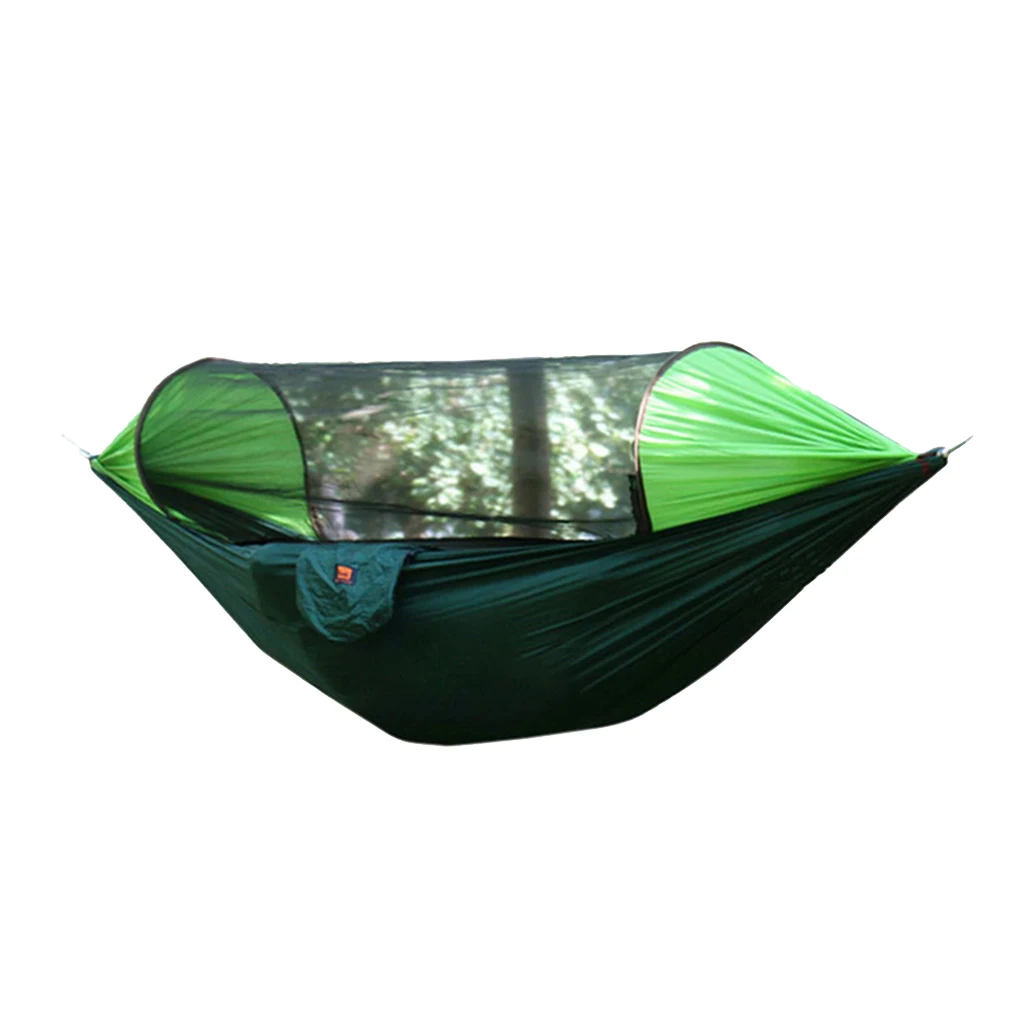 

Camping Nylon Hammock Ultralight Portable with Mosquito Net Tree Straps for Outdoor Travel Backyard Hiking Climbing Trekking