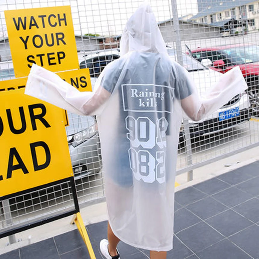 Ветровка дождевик прозрачный портативное пончо непромокаемое женское и мужское