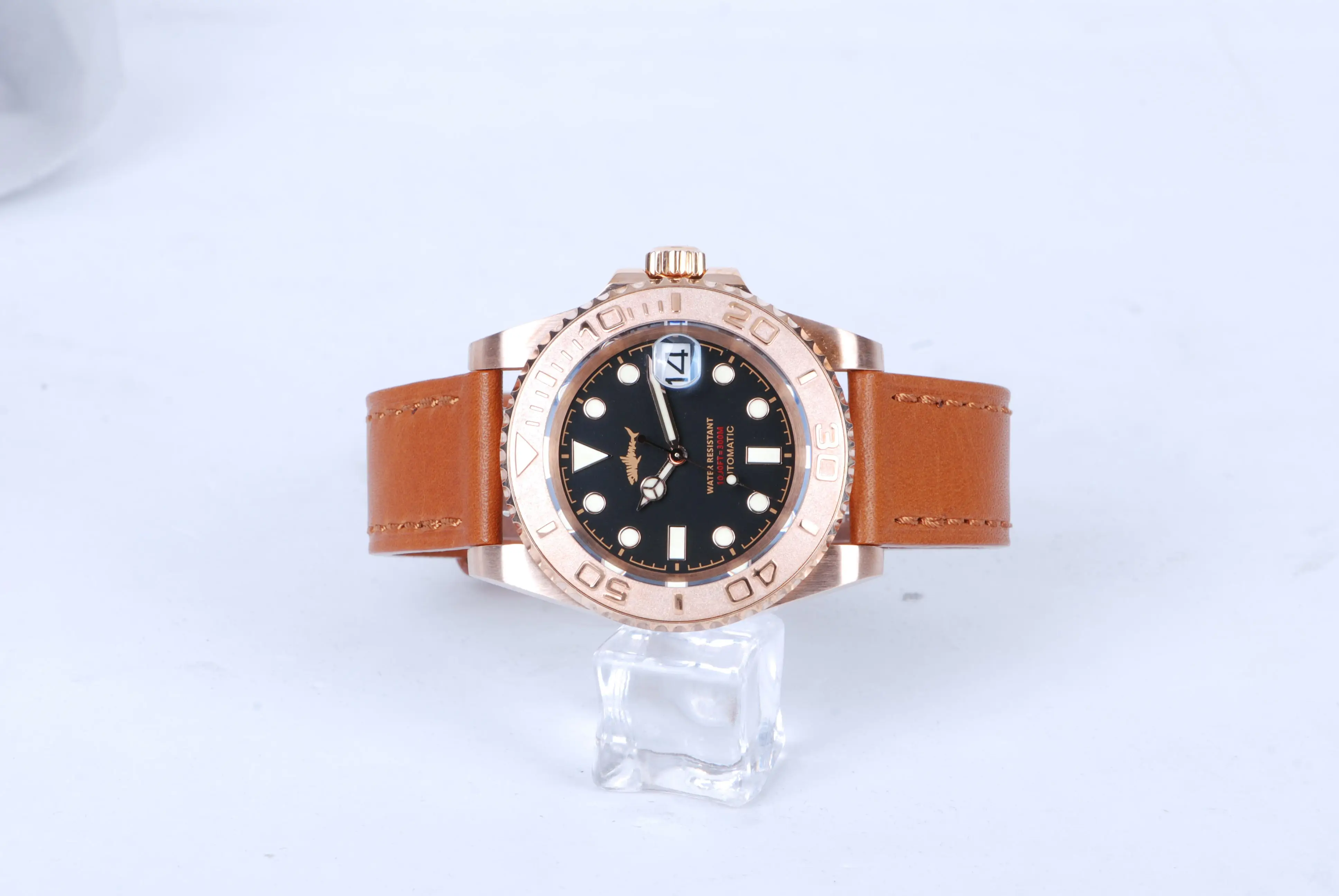 Мужские часы HEIMDALLR из водолазной бронзы сапфировые 40 мм с зеленым циферблатом 30