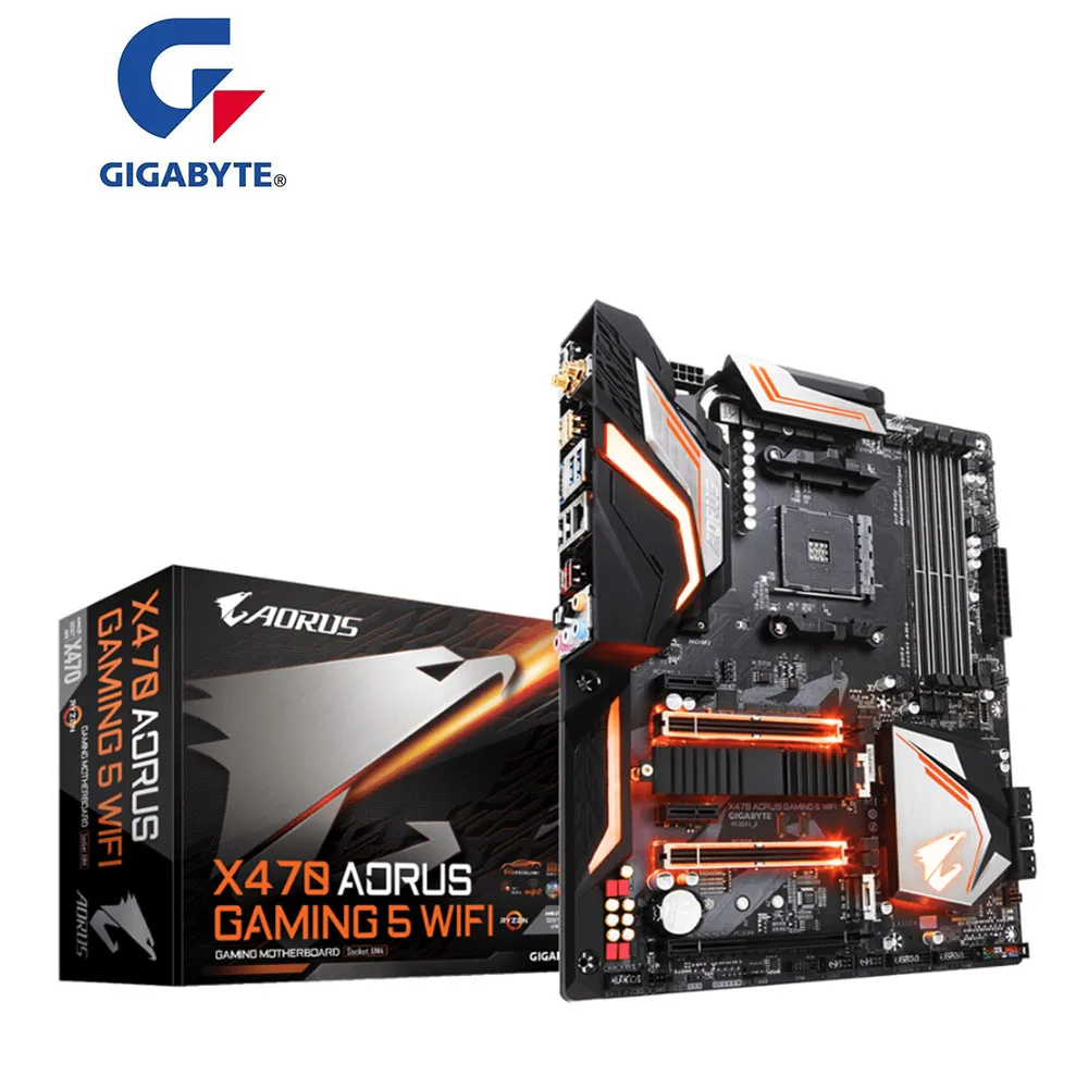 Новинка для GIGABYTE GA X470 AORUS GAMING 5 материнская плата с WIFI Socket AM4 DDR4 AMD PCI E 3 0