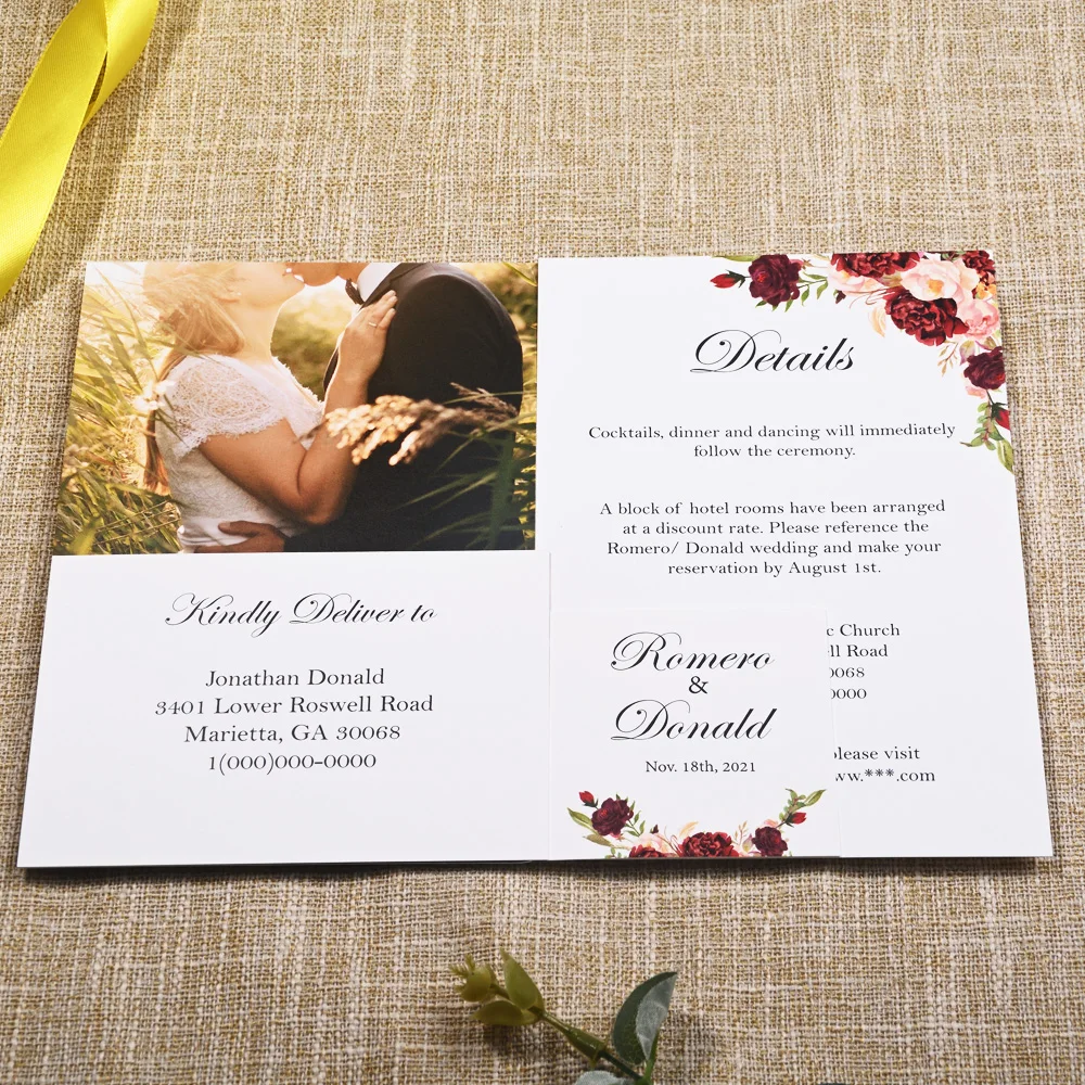 50 шт Персонализированные пустые пригласительные карты с открытка RSVP талии для