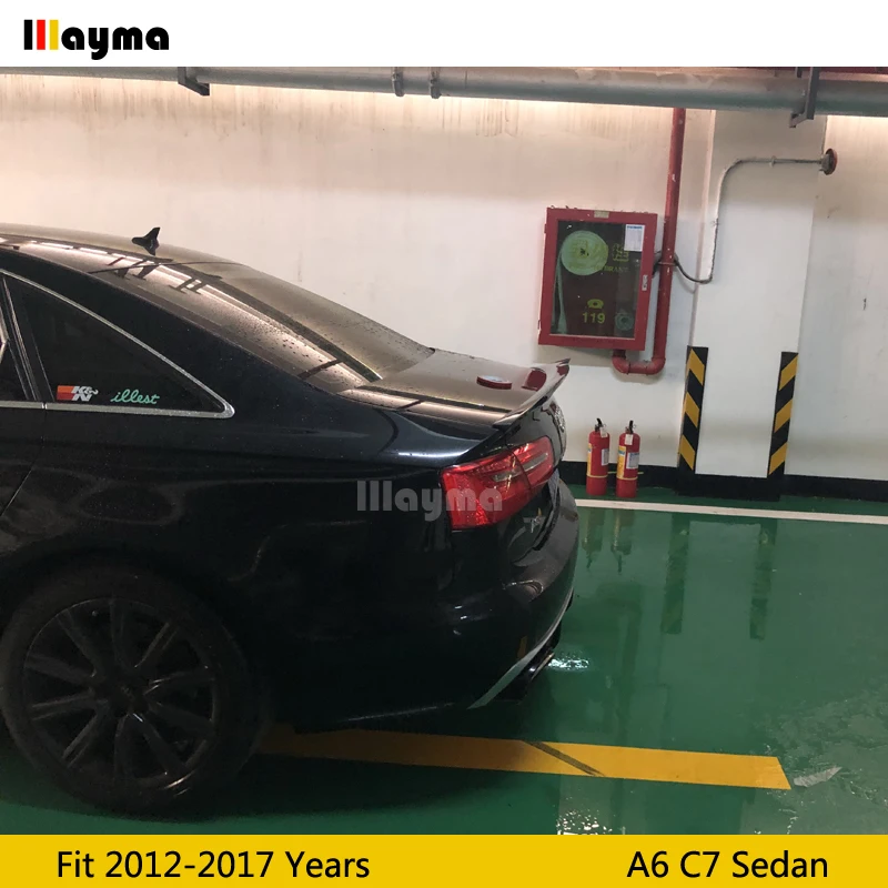 Стильный спойлер M4 для заднего багажника из углеродного волокна Audi A6 C7 Седан 2012