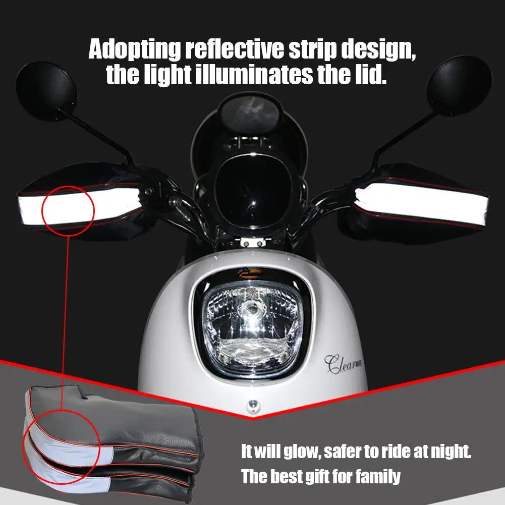 1 Pair Motorcycle Handlebar Gloves Windproof Winter Thickened Warm Muffs Thermal Cover for Riding | Автомобили и мотоциклы
