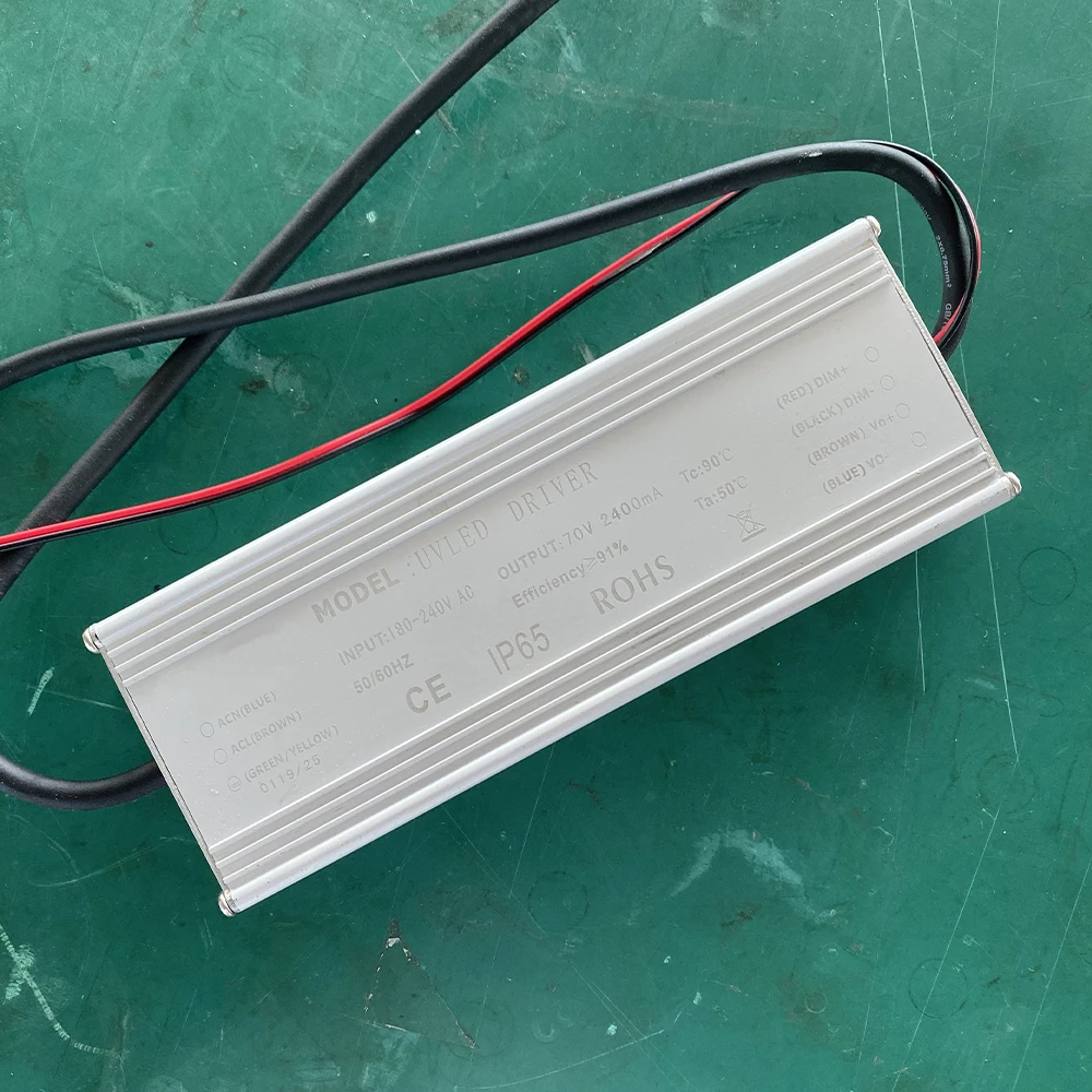 2A 150W IP65 Waterproof Constant Current Source For UV LED Module Gel Curing Lamps INPUT AC 180V-240V Dimmer OUTPUT DC70V 2400ma