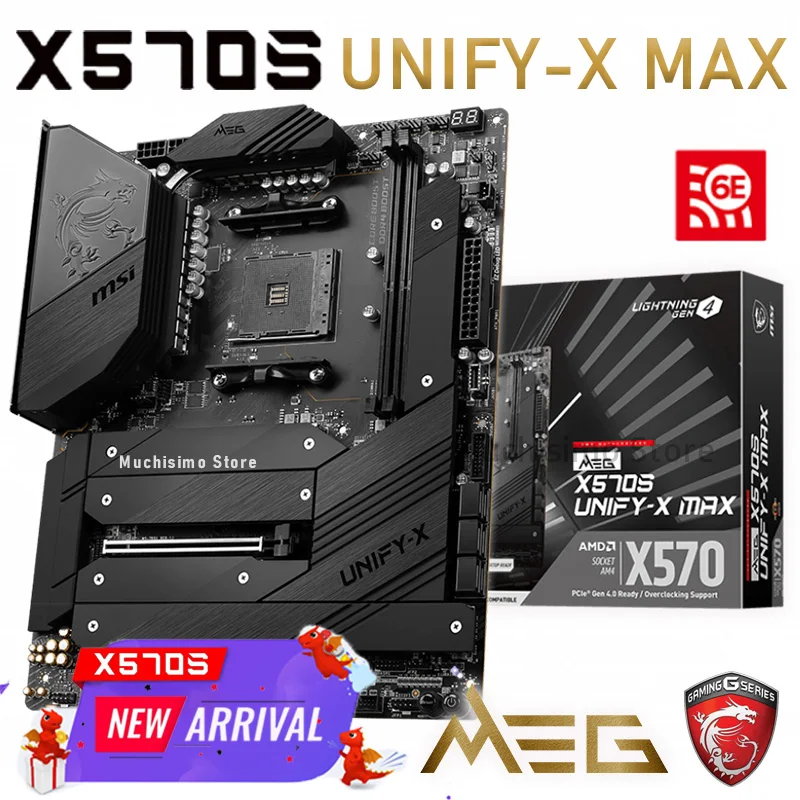 Фото AM4 MSI Мег X570S UNIFY X MAX Gaming системная плата AMD X570 поддержка R9 R7 R5 5900X 5950X Ryzen CPU