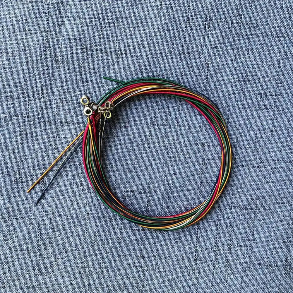 6 шт./партия красочные гитарные струны E A для акустической гитары народного