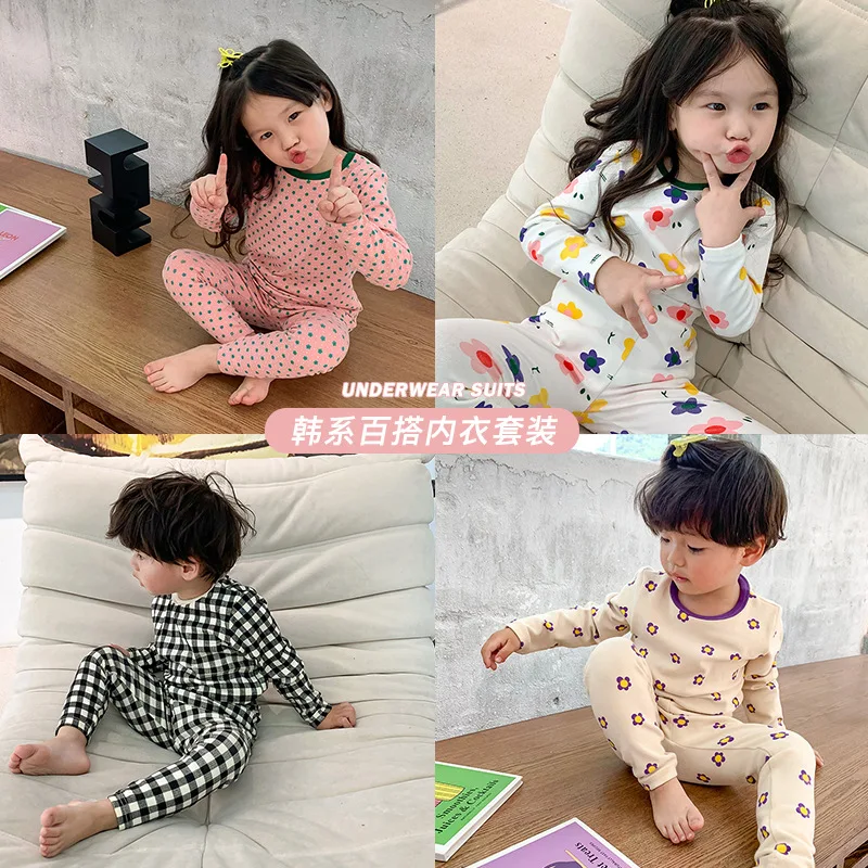 

Sets Full Sleeve O-neck Collar Solid Pullover Regular Cotton New Fashion Cute Lovely Comfortable Warm Spring Autumn Unisex Kid