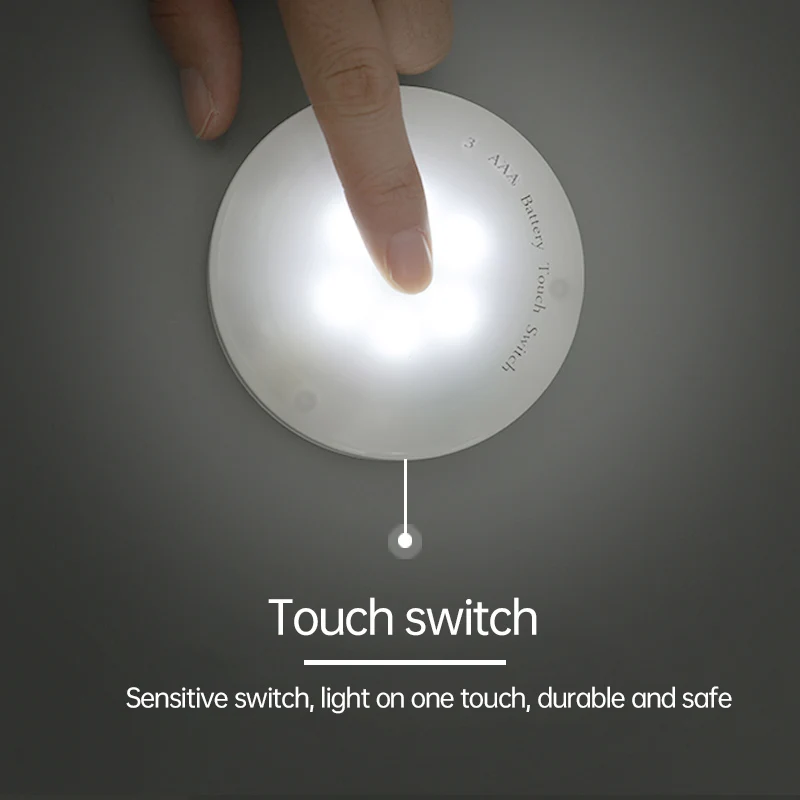 Светодиодный сенсорный выключатель ночник с батареей AAA теплый/белый свет