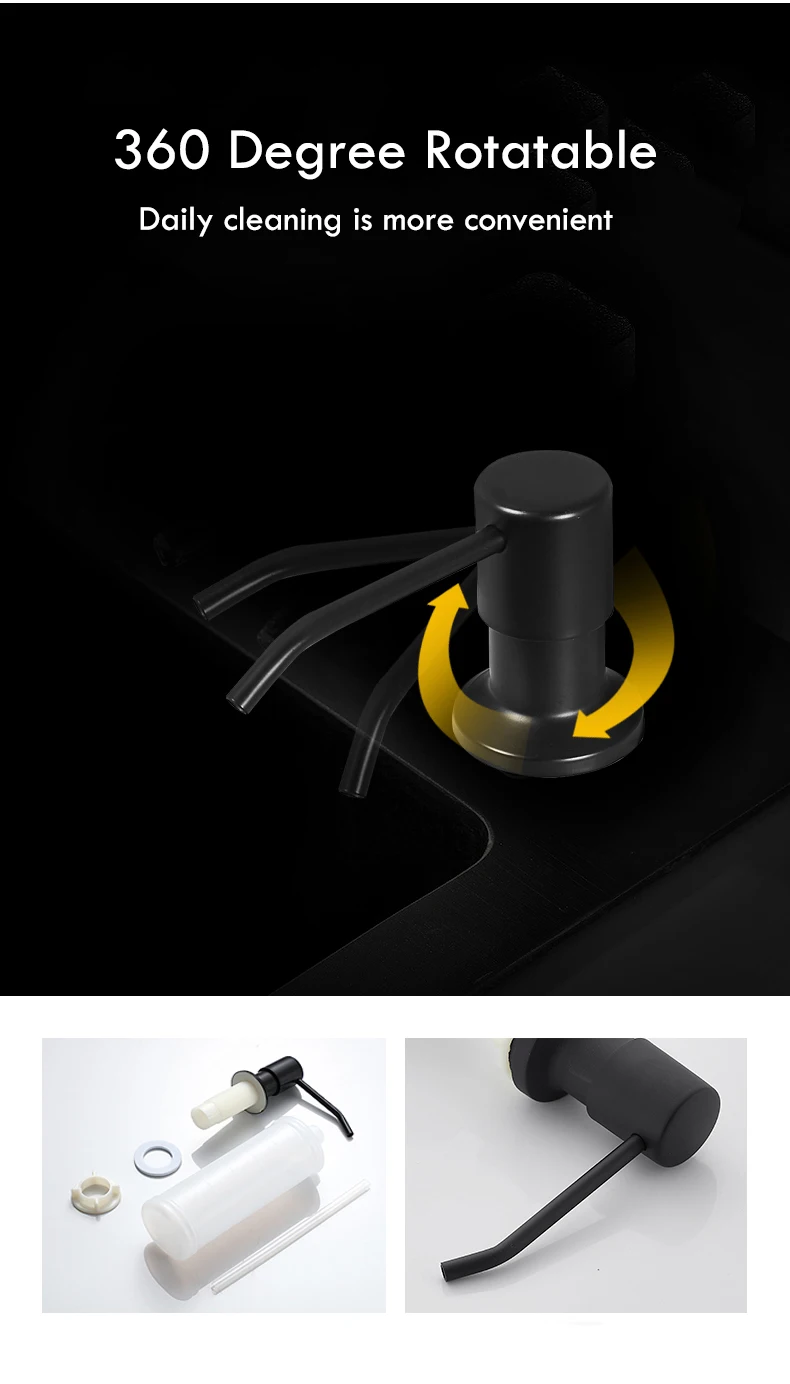 Черный матовый дозатор для мыла 300 мл | Обустройство дома