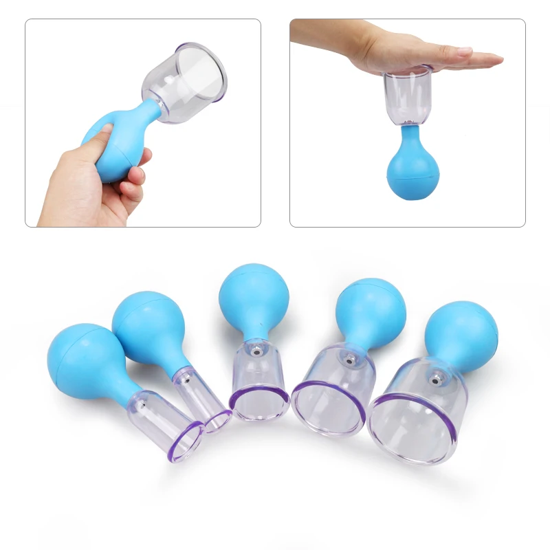 Вакуумные чашки-банки в комплекте резиновая головка стекло антицеллюлитный