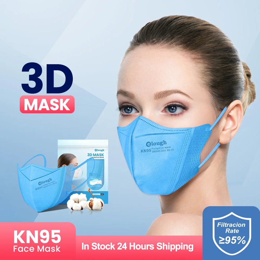 Elough сертифицированные KN95 FFP2 маски FPP3 4 слоя 3D FFP2Mask CE 7 цветов FPP2 Утвержденная маска