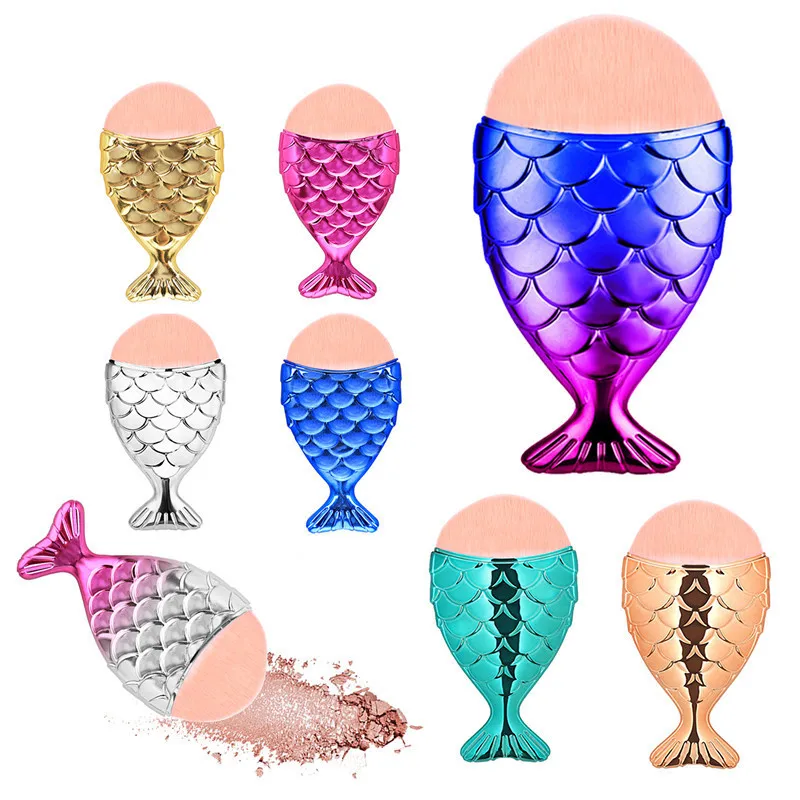 1 шт. кисти для макияжа в виде русалки милые рыбьего хвоста пудра основа румяна