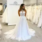 Женское свадебное платье It's yiiya, белое фатиновое платье со шлейфом и лямкой на шее без рукавов на лето 2021