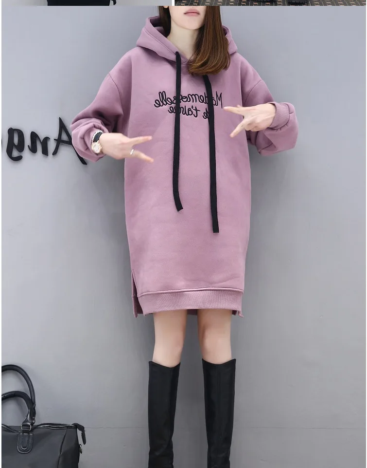 

Winter New Fashion Women's Sweater Long Sleeve Plush Yhickened Pullover Medium Women's Hoodies.