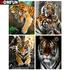 Алмазная 5D картина HOMFUN сделай сам, полноразмерная вышивка крестиком, животное, Тигр, ландшафт, домашний декор, подарок