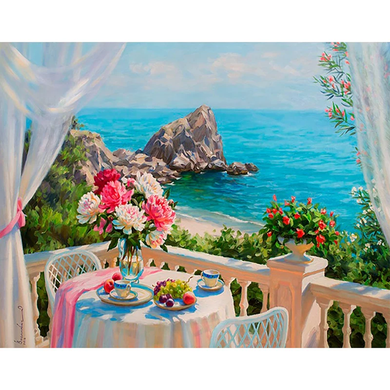 Картина из квадратных страз алмазная 5D Вышивка сделай сам с мотивом пейзажа