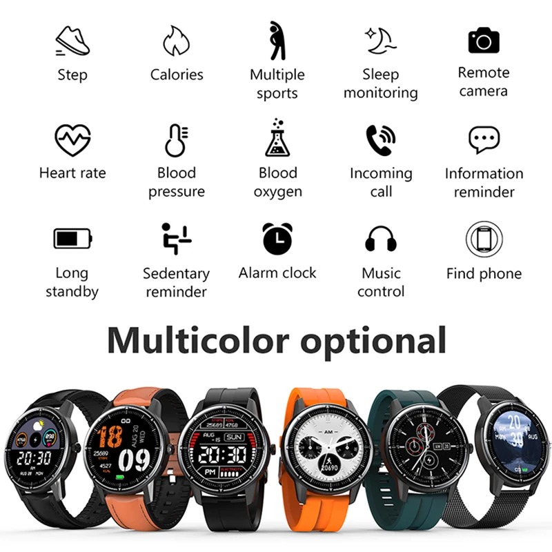 

Willgallop R8 montre intelligente moniteur de frquence cardiaque Fitness Tracker Smartwatch Bluetooth Bracelet tanche IP68