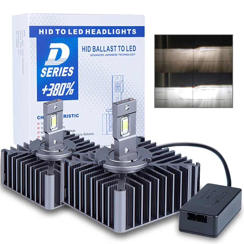 2 шт. D5S D2S Plug And Play светодиодный лампы D1S D2R D4S D4R D3S D8S встроенный Canbus фар 6000 К 15000LM Авто