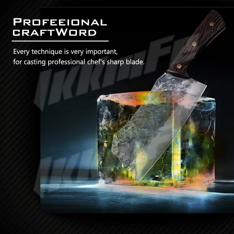 Традиционный нож кованый ручной работы кухонный шеф-повар из нержавеющей стали 7